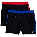 I-Swim Mens Costume Is-010 Size 3Xl Black/Red With Is-010 Size 3Xl Black/Blue Pack Of 2 And Swimming Goggles Is-501