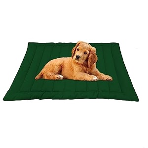 i wish polyester quilted pet bed mattress  washable pet bed light weighted dog flat mat medium 100 x 66 cm christmas green