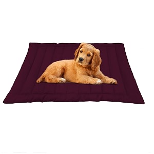 i wish polyester quilted pet bed mattress  washable pet bed light weighted dog flat mat medium 100 x 66 cm maroon