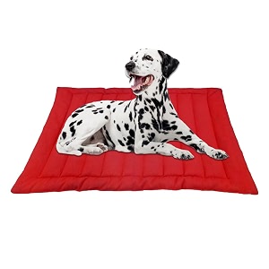 i wish polyester quilted pet bed mattress  washable pet bed light weighted dog flat mat medium 100 x 66 cm happy red