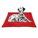 I WISH Polyester Quilted Pet Bed Mattress | Washable Pet Bed| Light Weighted Dog Flat Mat (Medium) 100 X 66 Cm (Happy Red)