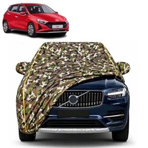 i20 new 100 waterproof car cover  dustproof sun protection cover  soft cotton lining  triple stitched  mirror pocket  antenna pocket  all weather body cover army