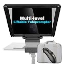 i7 /14-inch teleprompter with Remote Control, Adjustable Camera mounting Platform (Aluminum), rotatable Tempered Optical Glass, Carrying case Included.