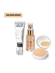 iba foundation  compact  primer face makeup combo for wheatish skin tone golden beige