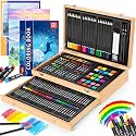 iBayam 150-Pack Deluxe Wooden Art Set Crafts Drawing Painting Kit