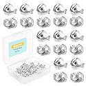 iBayam 20PCS Earring Backs, Silver Earring Backings Replacements for Studs