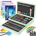 iBayam Art Supplies, 150-Pack Deluxe Wooden Art Set Drawing Painting Kit