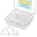 iBayam Silicone Earring Backs Replacements, 220PCS Clear Earring Backings
