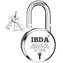 Small Lock 50mm | Round Lock and Key | Double Locking | 6 Levers' Technology | Rivetless Steel Body Padlock | Lock for Indoor use, Home, gate, Door, kadi, Channel, Chain, Shop, School, Warehouse