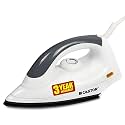 iBELL Castor TEMP 1000 Watt Dry Iron Box with Aluminium Alloy Sole Plate, PTFE Coated, Adjustable Thermostat Control &amp; Shock Proof Body (White)