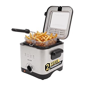 ibell 15l electric deep fryer machine for home 1500w transparent lid low oil consumption stainless steel temperature control silver