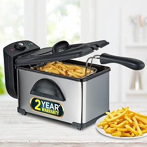 ibell df210 electric deep fryer 2 litre stainless steel 2000w with variable temperature control lid silver