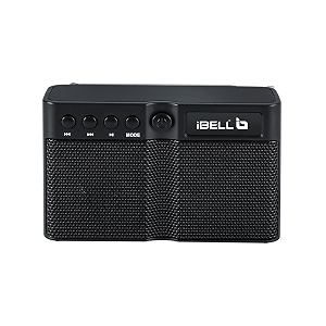 ibell fm760bt portable fm radio with bluetooth speaker  usb charging support headphone jack amp long-lasting built-in rechargeable battery black
