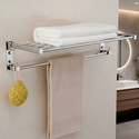 iBELL IBL 10-01 Bathroom Towel Rack, Foldable Towel Stand & Hanger for Space Chrome Towel Holder