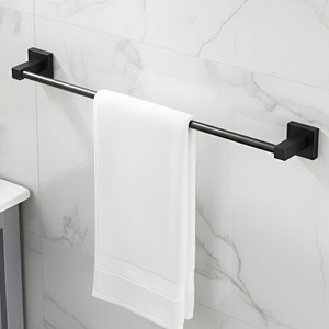 ibell ibl 31-bh matte black single towel bar for bathroom hotel style wall-mounted black towel holder stainless steel