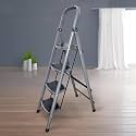 iBELL 4 Step Ladder for Home – Foldable Heavy Duty Steel Ladder with 150 kg Capacity, Wide Anti-Skid Steps, Safety Lock, Max Height 135 cm (4.43 ft), 5 Year Manufacturing Warranty,T004E