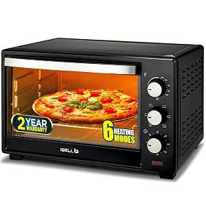 ibell ibleo25lgnew 25 liters electric oven toaster grill otg with rotisserie black 1600 watts