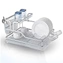 IBELL IBLPR1 Dish Rack for Kitchen, Aluminium Bartan Stand for Drying, Rust Free, Drainer Shelf/Kitchen Organizer/Utensils Storage (Black)