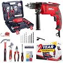 IBELL Professional Tool Kit With Impact Drill TD13-85 | 650W Pure Copper Motor | 13mm Metal Chuck | 2-Speed | 59-Piece Home Essential & DIY Tool Set | Red/Black BMC Box | 2-Year Warranty
