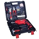 IBELL Professional Tool Kit With Impact Drill TD13-85 | 650W Pure Copper Motor | 13mm Metal Chuck | 2-Speed | 59-Piece Home Essential &amp; DIY Tool Set | Red/Black BMC Box | 2-Year Warranty