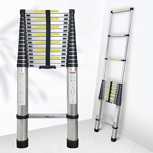 ibell te205 625m 205 feet portable amp compact aluminium telescopic ladder  16-steps foldable multipurpose step ladder for home amp outdoor use