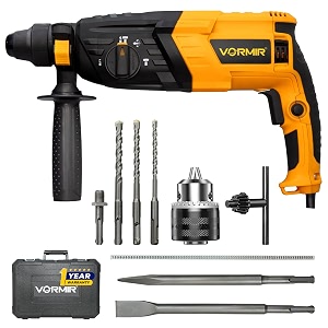 ibell vormir rotary hammer drill vr rh26-26 780w heavy duty sds plus 26mm 3j impact energy 0-900 rpm 3-mode copper armature additional 13mm chuck drilling capacity 26mm 1 year warranty