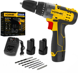ibell vormir vr cd12-46 cordless drill driver 2 batteries 12v0-4000-1450 rpm25nm 2 x 1500mah li-ion batteries fast charger 1 hour charging compact design cordless drill