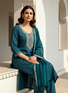 IBRANA Women Kurta Pant Dupatta Set