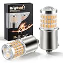 iBrightstar 1156 LED Bulb Amber, BA15S 1141 LED Turn Signal Bulbs Super Bright for Vehicle Blinker Lights and Turn Signal Lights, 2 Pack