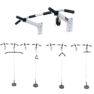 ibs material iron heavy duty pull up bar wall mounted chin up bar with lats bar tricep bar u bar and solid fitness accessory for home gym side pulley muscle builder without weight white