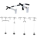 IBS Material Iron Heavy Duty Pull Up Bar Wall Mounted Chin Up Bar with Lats Bar, Tricep Bar, U Bar and Solid Fitness Accessory for Home Gym Side Pulley Muscle Builder Without Weight (White)