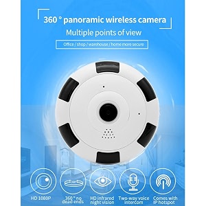 ibs panoramic cctv wifi ip security camera goq ufo 1080p fisheye surveillance video recorder ir night vision v380 pro app