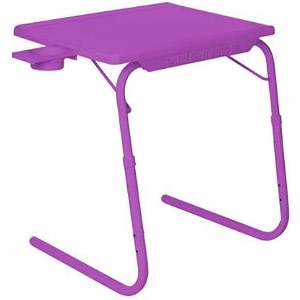 ibs table multi function detachable and foldable table mate with cup holder purple