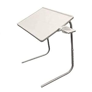 ibs table multi function detachable and foldable table mate with cup holder white