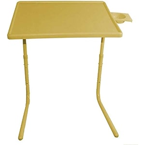 ibs table multi function detachable and foldable table mate with cup holder yellow