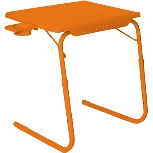 ibs table multi function detachable and foldable table mate with cup holder orange