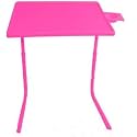IBS Table Multi Function Detachable and Foldable Table Mate with Cup Holder (Pink)