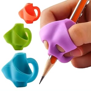ibuddy pencil gripper for kids writing - 3 pcs school supplies pencil holder  pencil grip for kids 3 year  pen gripper for writing  pen - random colour