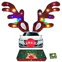 IC ICLOVER LED Reindeer Antlers for Cars, Car Reindeer Antlers &amp; Red Nose