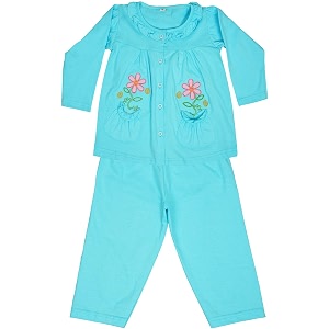 icable girl39s cotton embroidered top amp pajama set