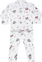 ICABLE Girls Printed Cotton Blend Kids Nightwear (Grey Pack of 1)