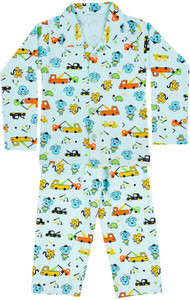 icable girls printed cotton blend kids nightwear blue pack of 1