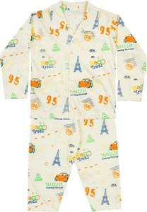 icable girls printed cotton blend kids nightwear yellow pack of 1