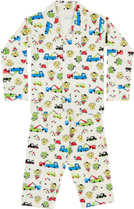 icable girls printed cotton blend kids nightwear yellow pack of 1