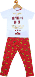 icable girls printed cotton kids nightwear white pack of 1