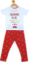 ICABLE Girls Printed Cotton Kids Nightwear (White Pack of 1)