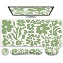 iCasso Desk Cover Mat, 4in1 Floral Large Mouse Pad with Wrist Rest