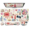 iCasso Desk Pad Mat, Large Mouse Pad and Keyboard Wrist Rest Set