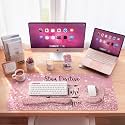 iCasso Pink Ergonomic Mouse Pad with Wrist Rests Set for Desk Accessories