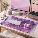 iCasso Purple Keyboard Mat 35.4"x15.7", Desk Blotter for Workspace